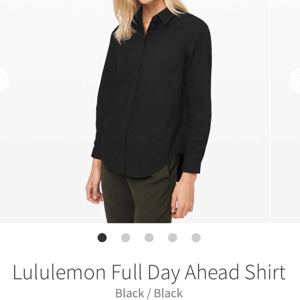 Lululemon Black Button-Up Full Day Ahead Shirt Size 10